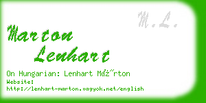 marton lenhart business card